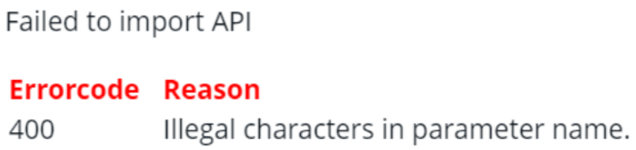 Illegal characters in parameter name